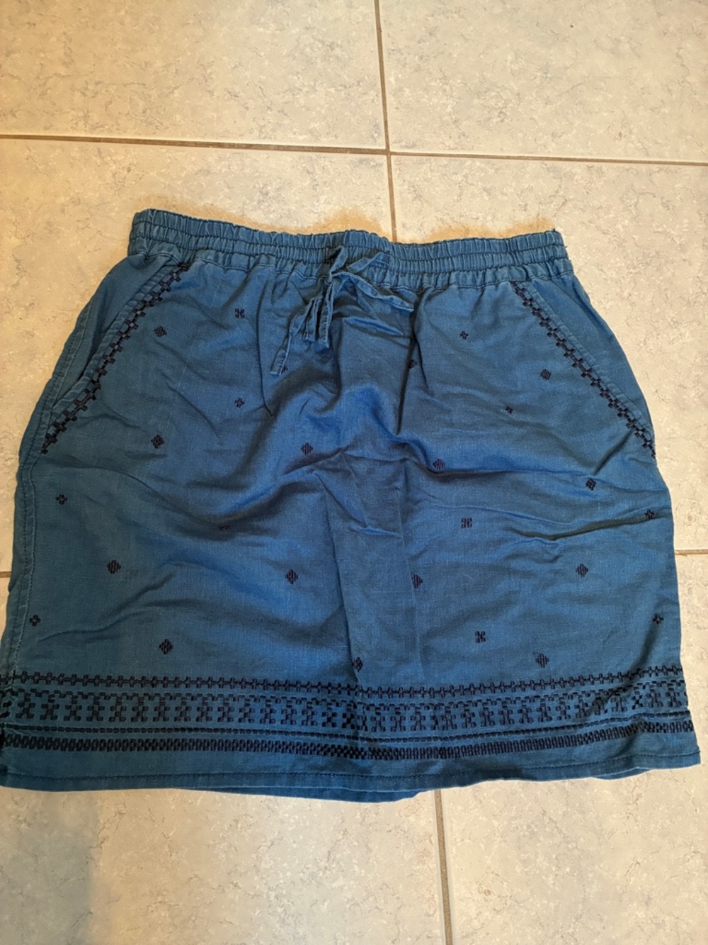 J. Crew Blue Elastic Waist Skirt